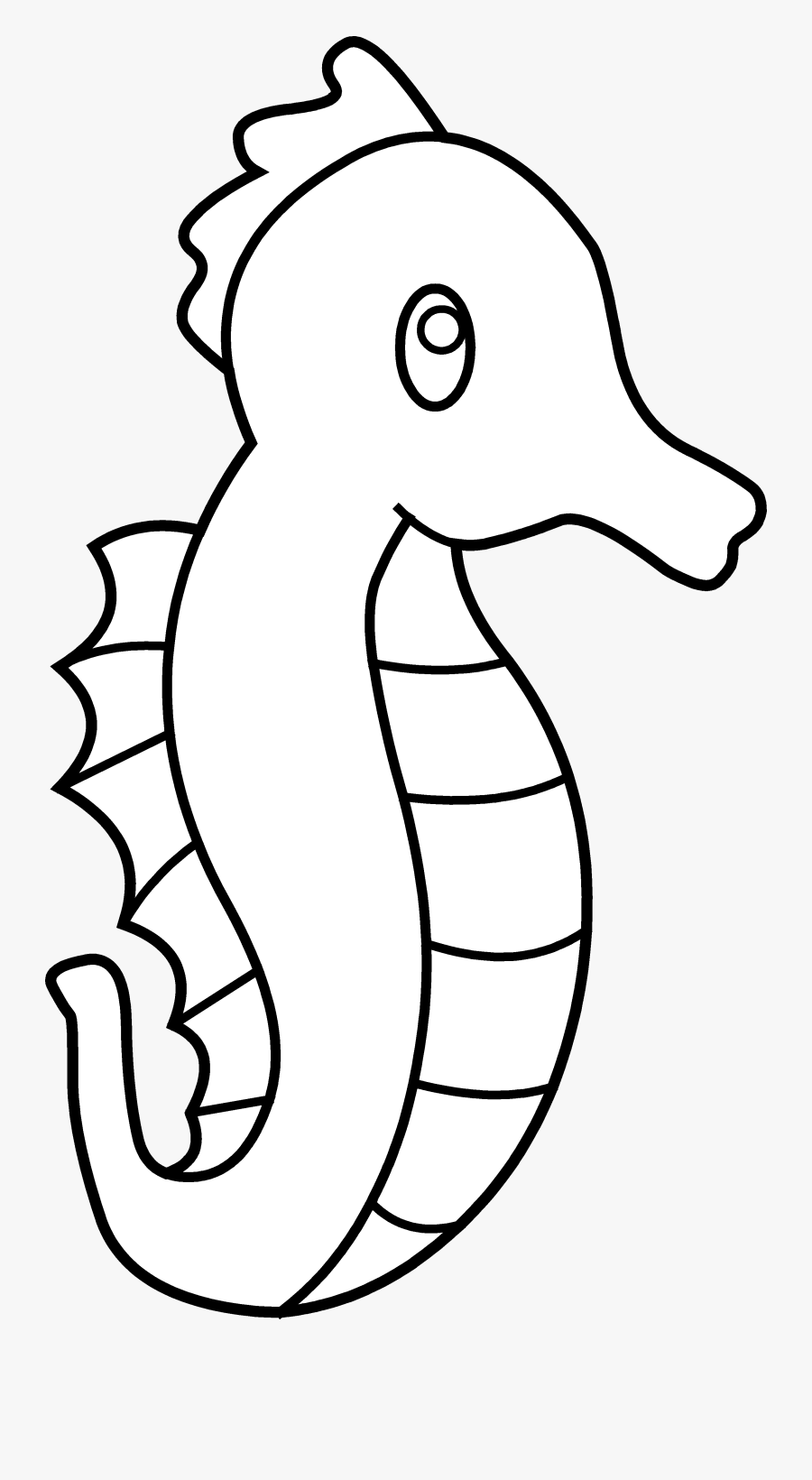 Seahorse Clip Art Black And White - Sea Horse Easy Drawing, Transparent Clipart