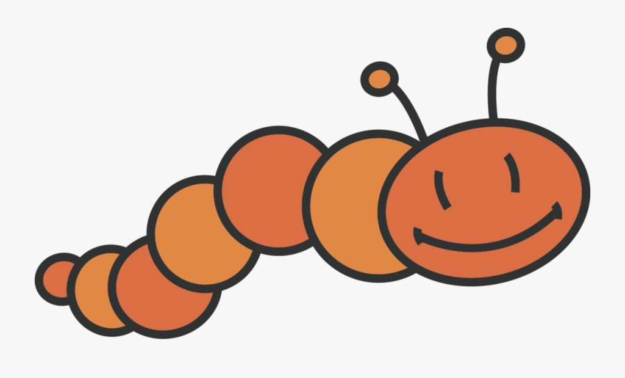 Transparent Orange Clipart - Orange Caterpillar Cartoon, Transparent Clipart