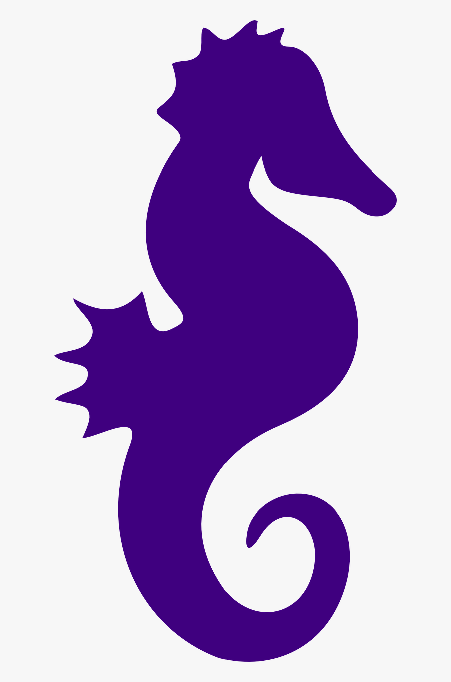 Purple Seahorse Clipart - Seahorse Clipart Silhouette, Transparent Clipart