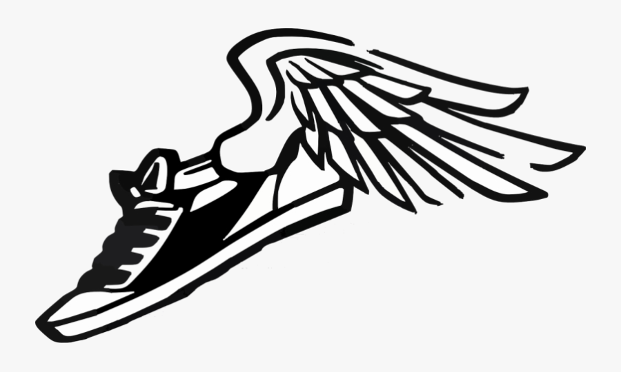 Track Shoe Wings Clipart And Field Running Shoes Black - Running Shoes Clipart, Transparent Clipart