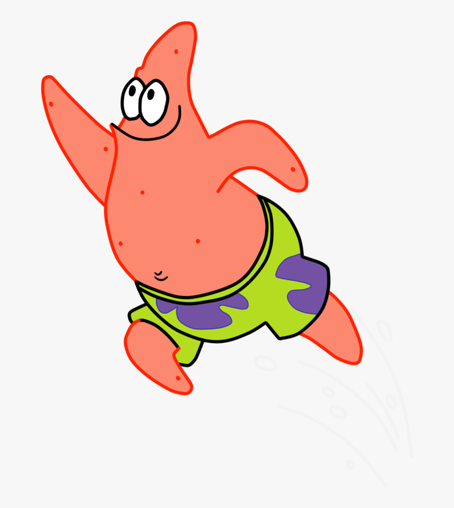 Spongebob Clipart Seahorse - Patrick Running Spongebob Transparent, Transparent Clipart
