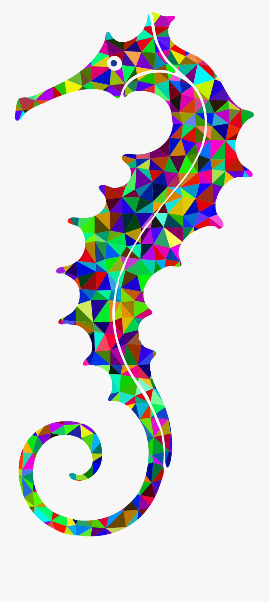 Clipart Prismatic Low Poly Seahorse - Seahorse, Transparent Clipart