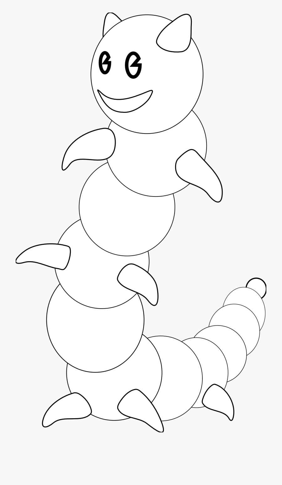 Caterpillar - Clipart - Black - And - White - Black And White Cartoon Images Long Caterpillar, Transparent Clipart
