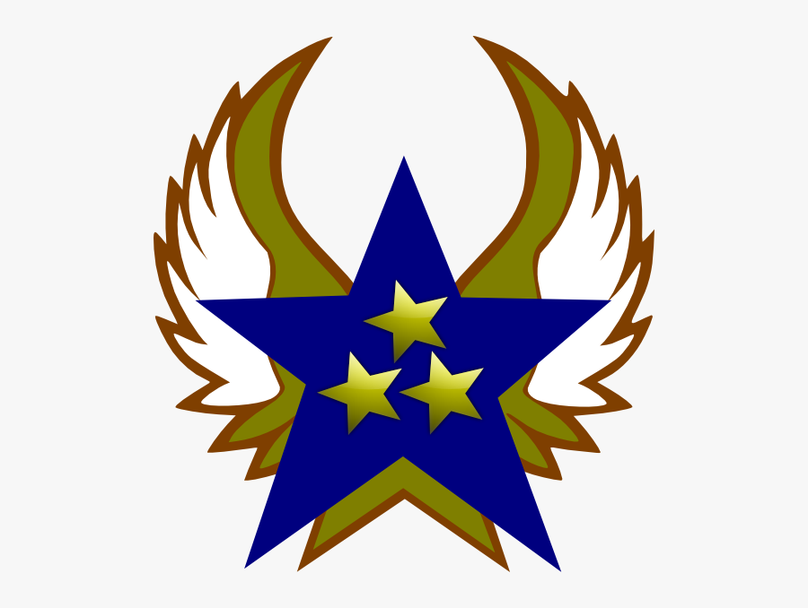 Blue Star With 3 Gold Star And Wings Svg Clip Arts, Transparent Clipart