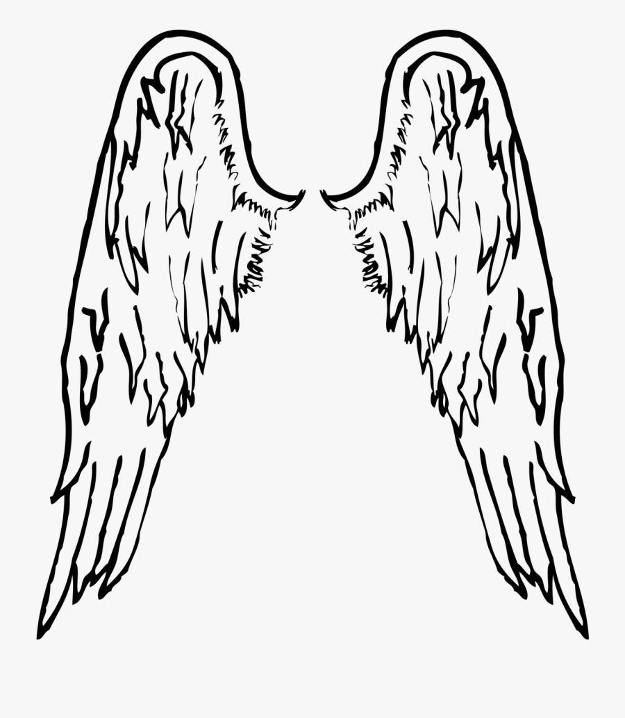 Closed Angel Wings Clip Art - Angel Wings Drawing Png, Transparent Clipart