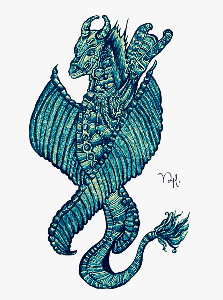 Tattoo Art Seahorse Pattern Aqua Illustration Graphics - Illustration, Transparent Clipart