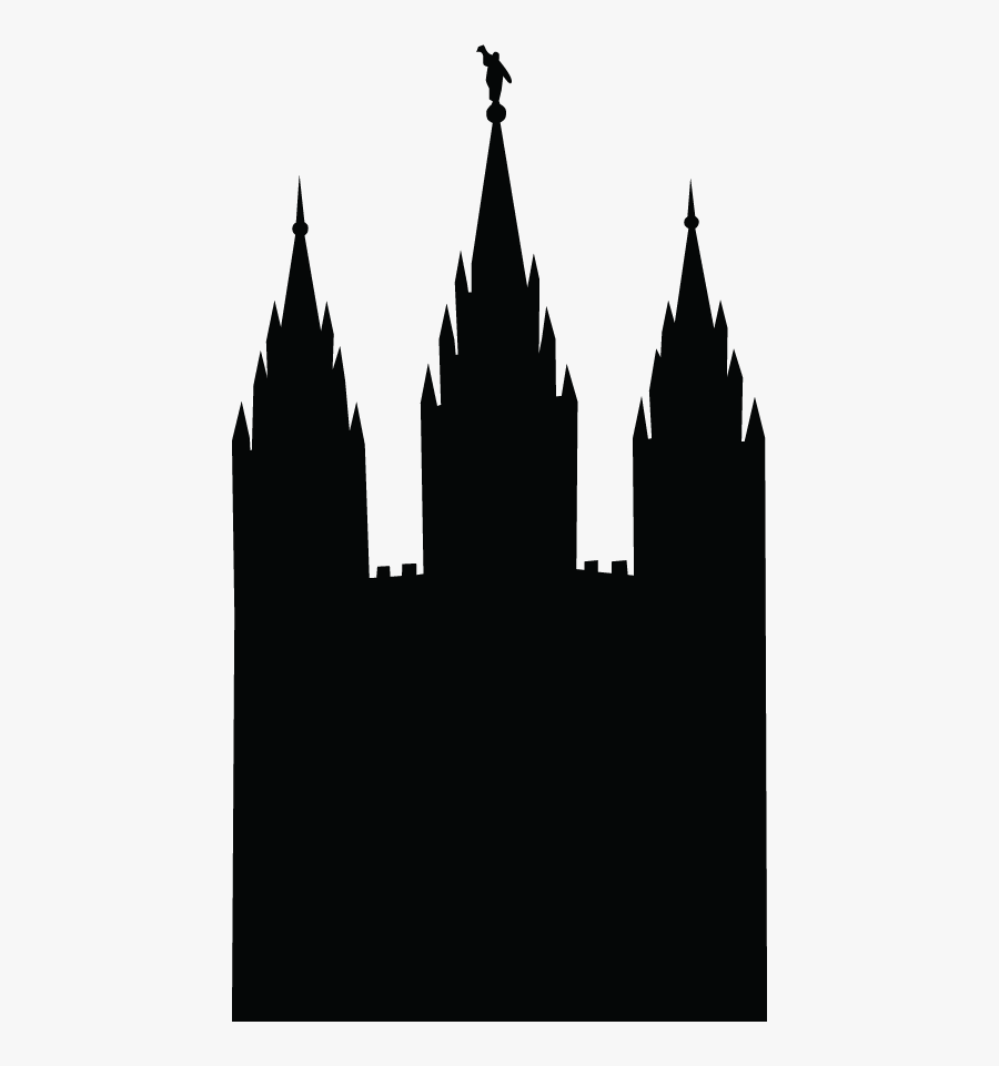 Salt Lake Temple Silhouette, Transparent Clipart
