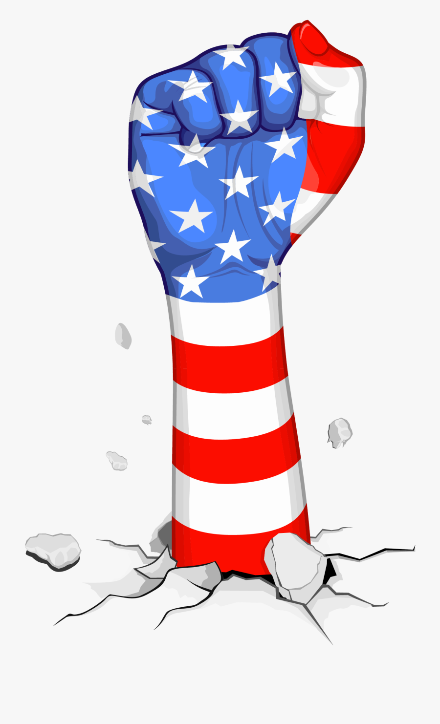 July Clipart American Flag - American Flag Fist, Transparent Clipart