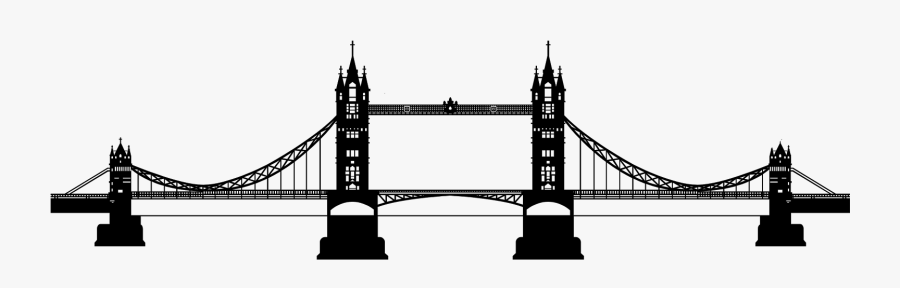Tower Bridge Clipart - London Tower Bridge Silhouette, Transparent Clipart