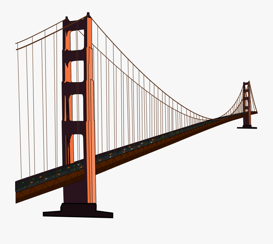 Simple Golden Gate Bridge Clipart - Golden Gate Bridge, Transparent Clipart