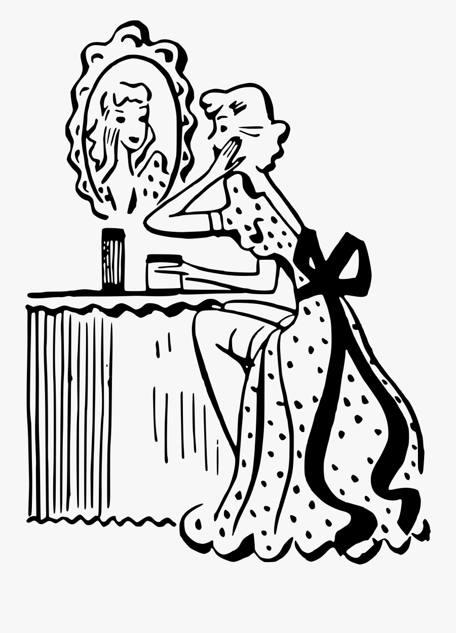 Makeup Black And White Clipart - Make Up Line Art Transparent Png, Transparent Clipart