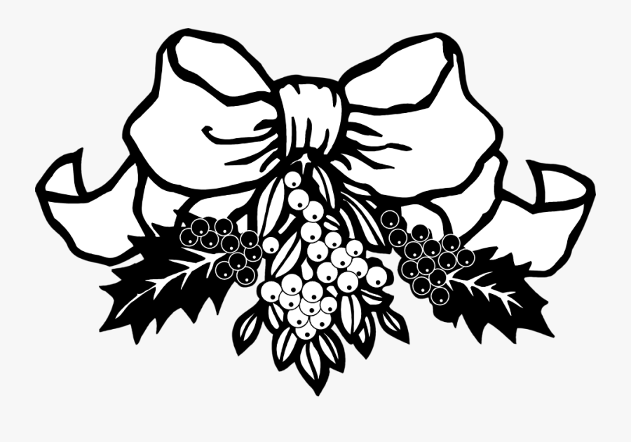 Clip Art Holly Clipart Black And White - Black And White Holly, Transparent Clipart