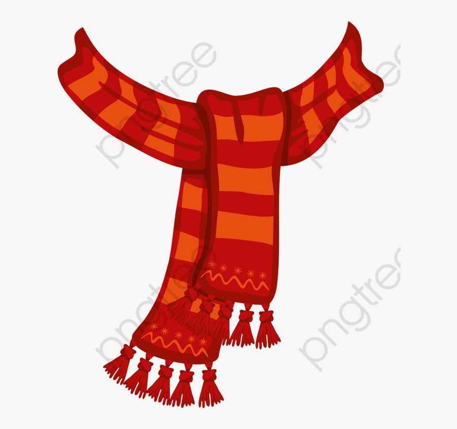 Red Scarf, Scarf, Red, Hand Painted Png Transparent - Scarf Clipart Png, Transparent Clipart