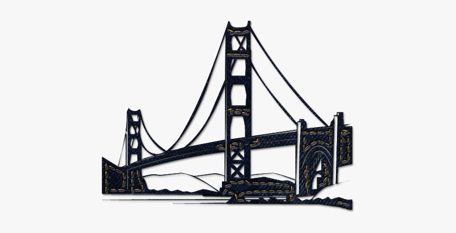 Golden Gate Bridge Clipart Black And White - Golden Gate Bridge Icon Png, Transparent Clipart