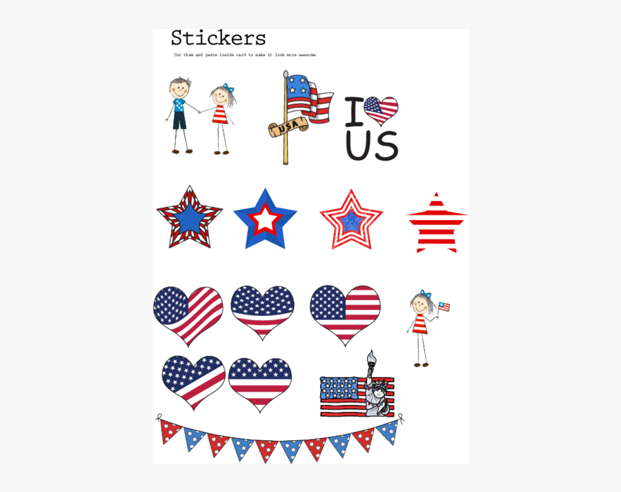 Printable July 4 Decorations, Transparent Clipart