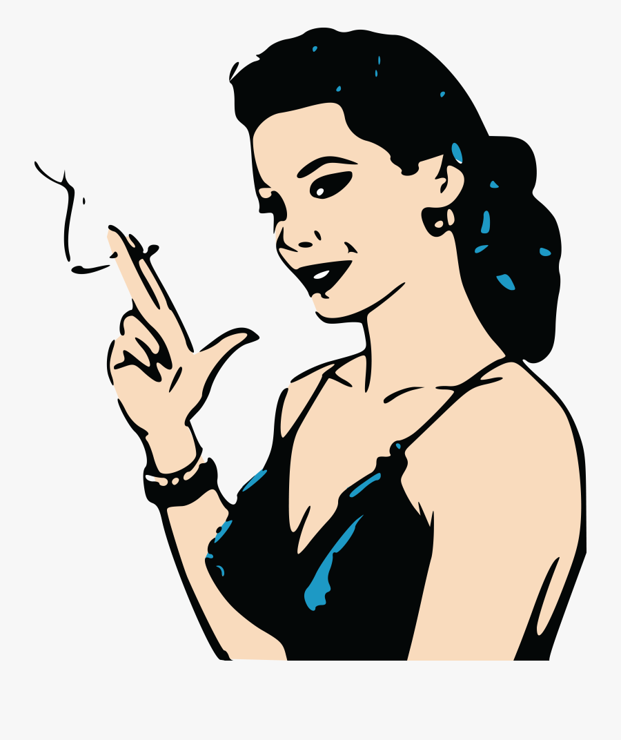 Collection Of Free People Drawing Smoking Download - Woman Smoking Cigarette Png, Transparent Clipart