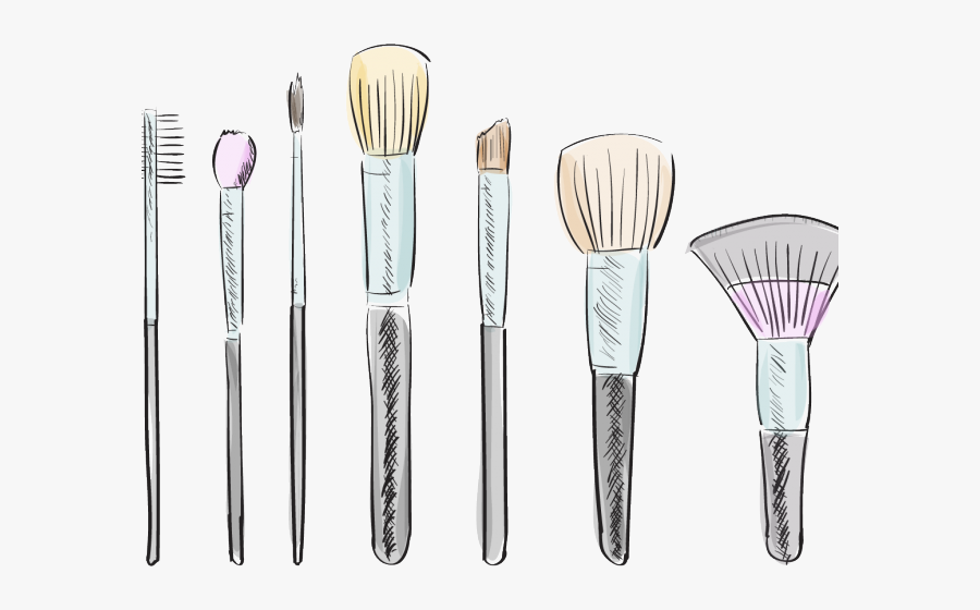 Transparent Lipstick Clipart - Makeup Brush Drawing, Transparent Clipart