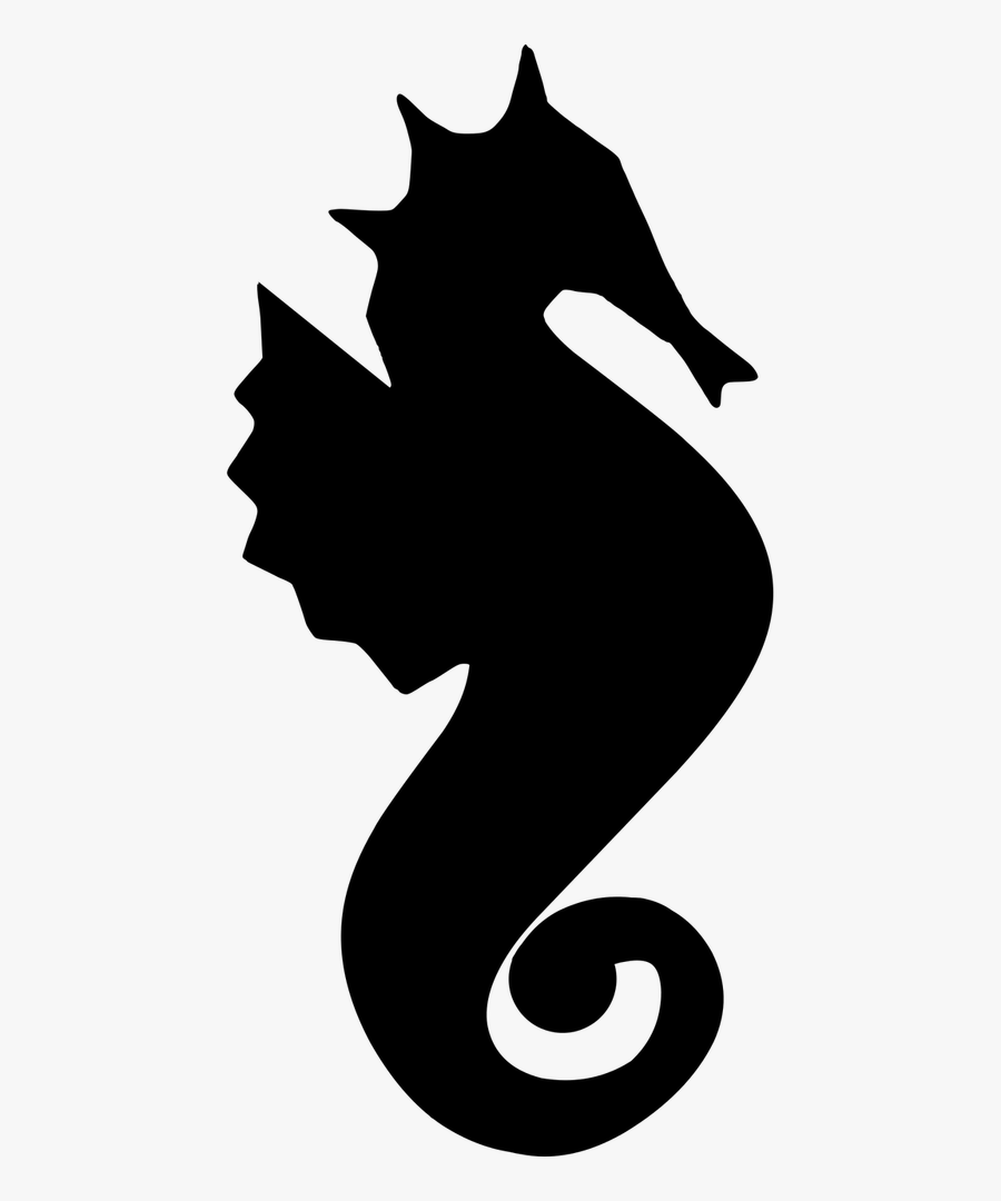 Silhouette Water Seahorse, Transparent Clipart