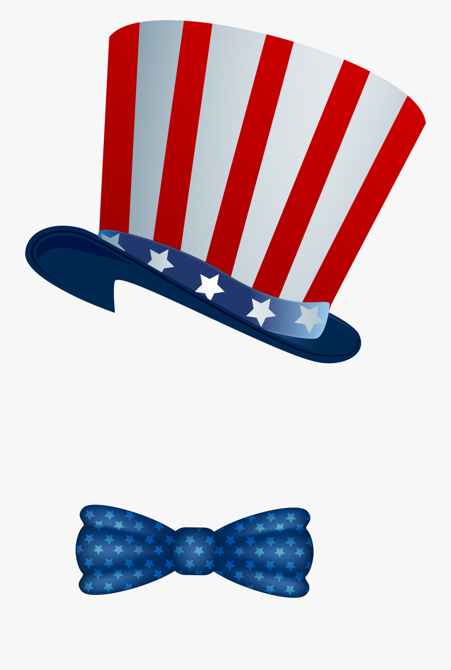 American Hat And Bowtie Png Clip Art Image - Transparent Background 4th Of July Hat, Transparent Clipart