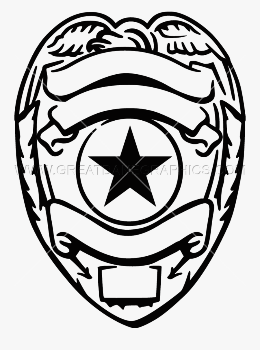 Gold Police Badge Production Ready Artwork For T Shirt - Police Badge Clipart Black And White, Transparent Clipart