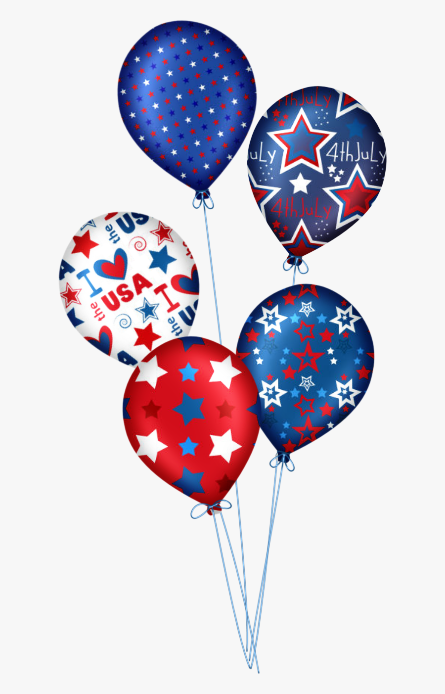 Transparent 4th Of July Clip Art - Happy 4th Of July Balloons, Transparent Clipart