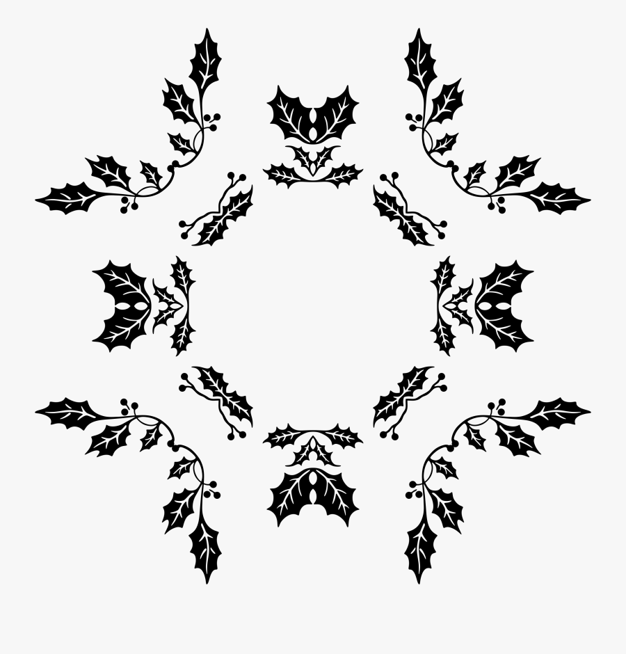 Banner Freeuse Holly Clipart Black And White - Clip Art, Transparent Clipart