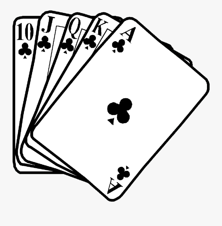 Playing Cards Black White Contract Bridge Card Game - Poker Clip Art, Transparent Clipart