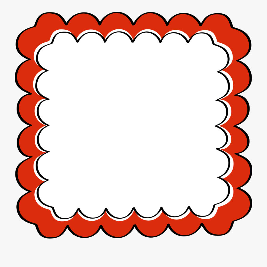 Red Scalloped Border Clipart, Transparent Clipart