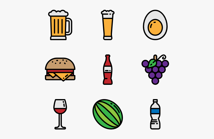 Icon Packs Vector - Food In A Line Png, Transparent Clipart