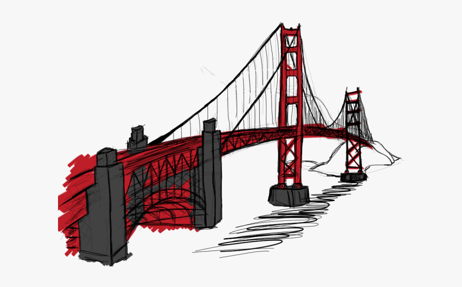 Bridge,suspension Structure,box Girder - Gold Gate Bridge Png, Transparent Clipart