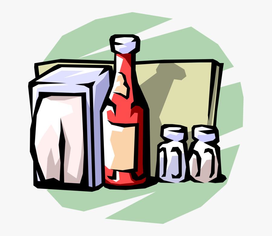 Vector Illustration Of Restaurant Dining Table Menu, - Restaurant Condiments Png, Transparent Clipart