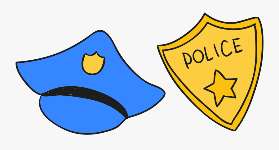 Badge Police Officer Clip Art - Cartoon Police Hat Png, Transparent Clipart