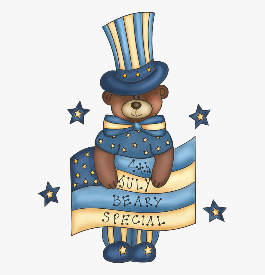 Free 4th Of July Bear Graphic - Country Graphics 4th Of July, Transparent Clipart