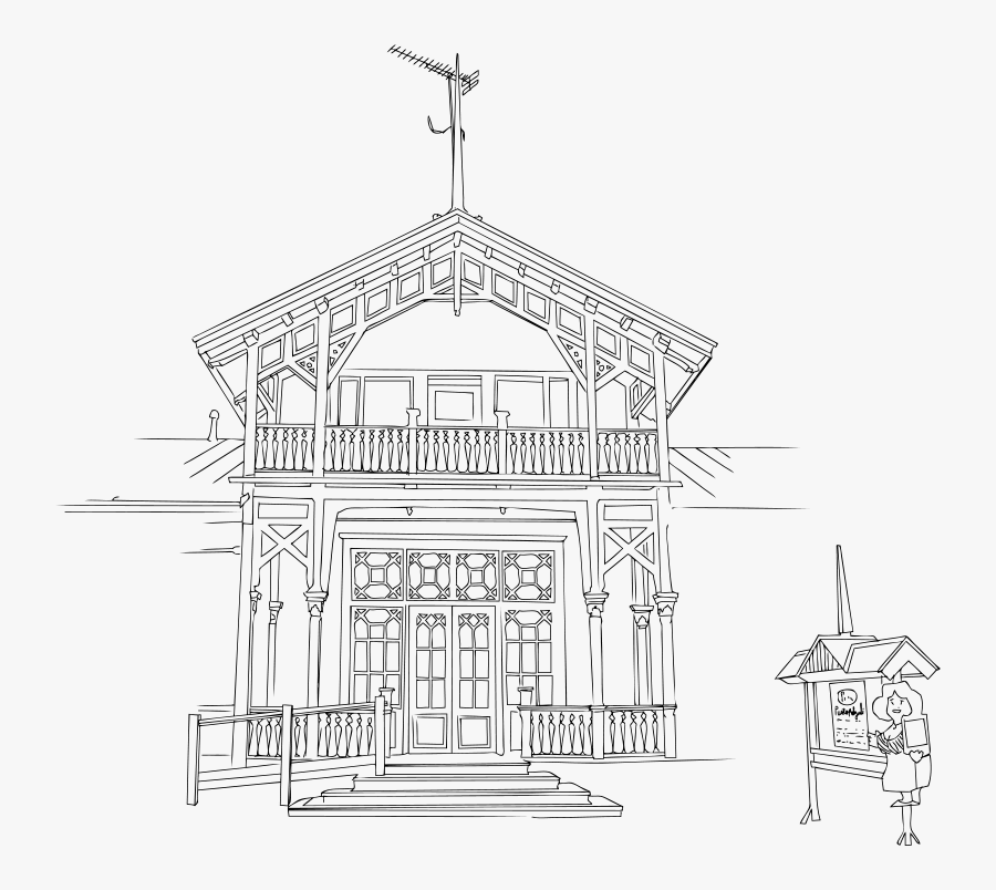 Restaurant Puistopaviljonki - Restaurant Building Drawing, Transparent Clipart