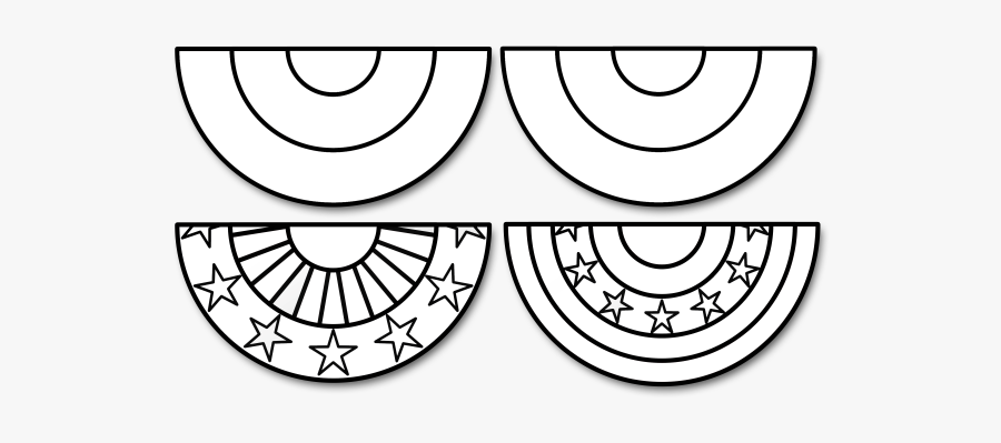 Patriotic Bunting Coloring Pages, Transparent Clipart