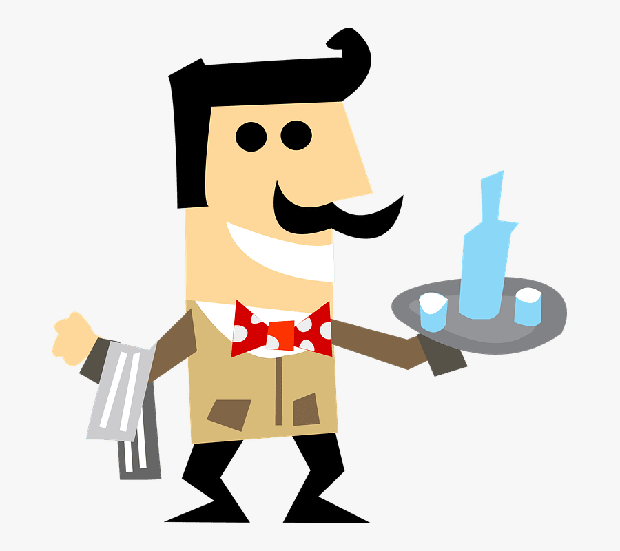 Thumb Image - Clip Art Of Waiter, Transparent Clipart