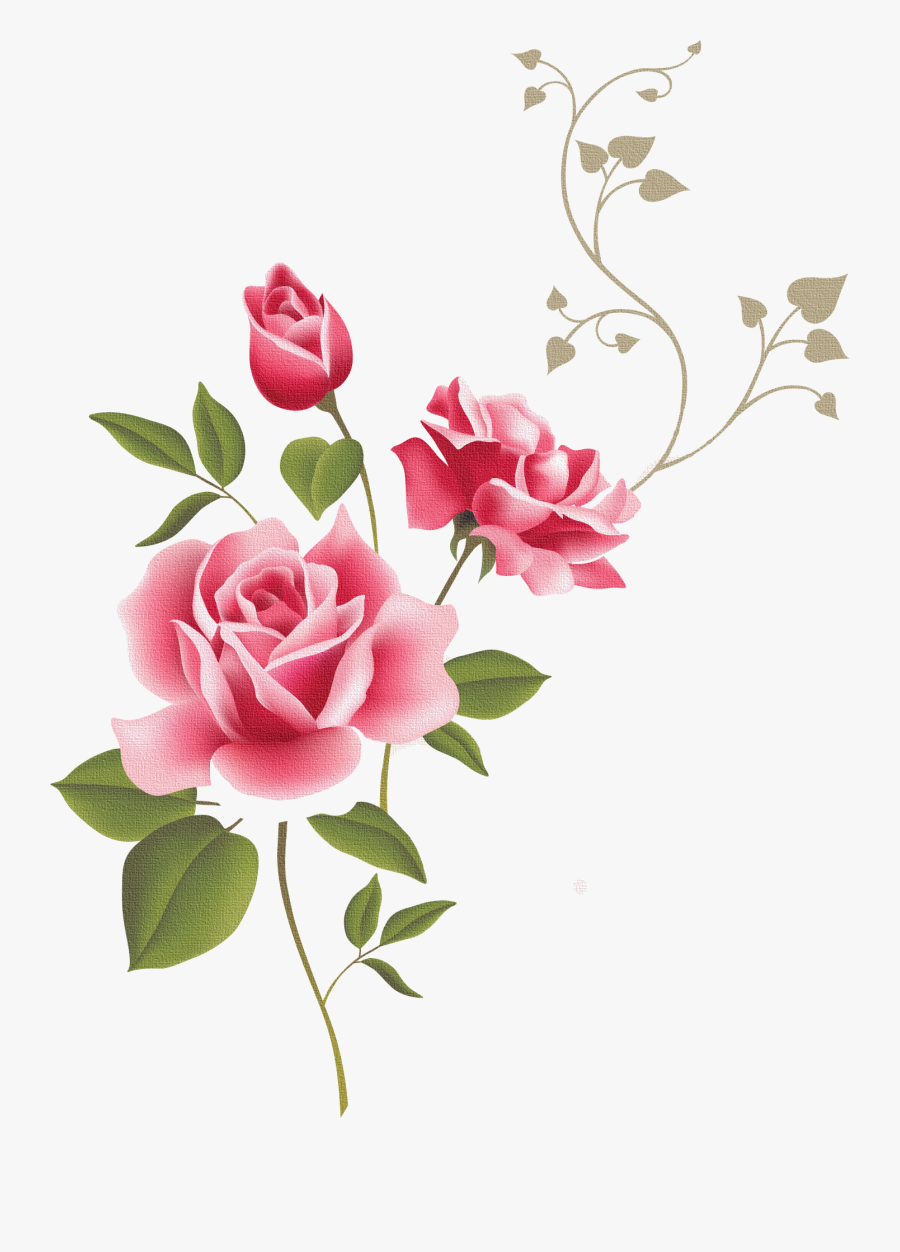 Clip Art Borders Flowers Rose , Png Download - Imagen De Flor Rosa, Transparent Clipart