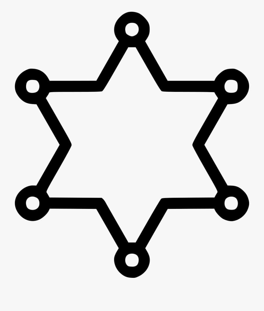 Sheriff Star Badge Police Law Enforcement Comments - Sheriff Badge Clipart Black And White, Transparent Clipart