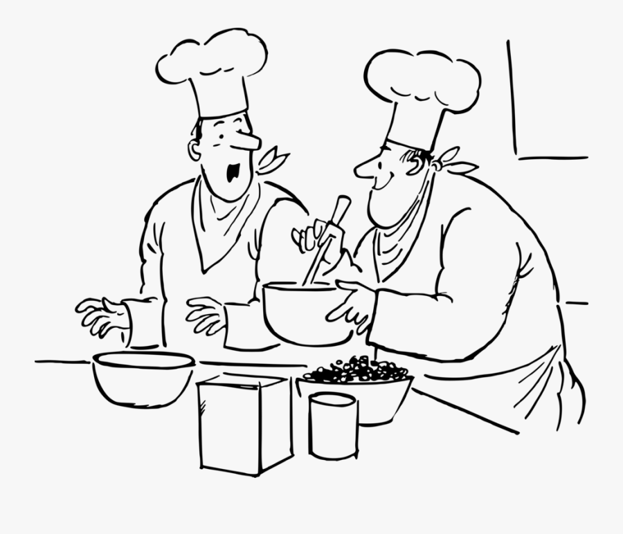 Emotion,art,conversation - Chef In Restaurant Clipart Black And White, Transparent Clipart