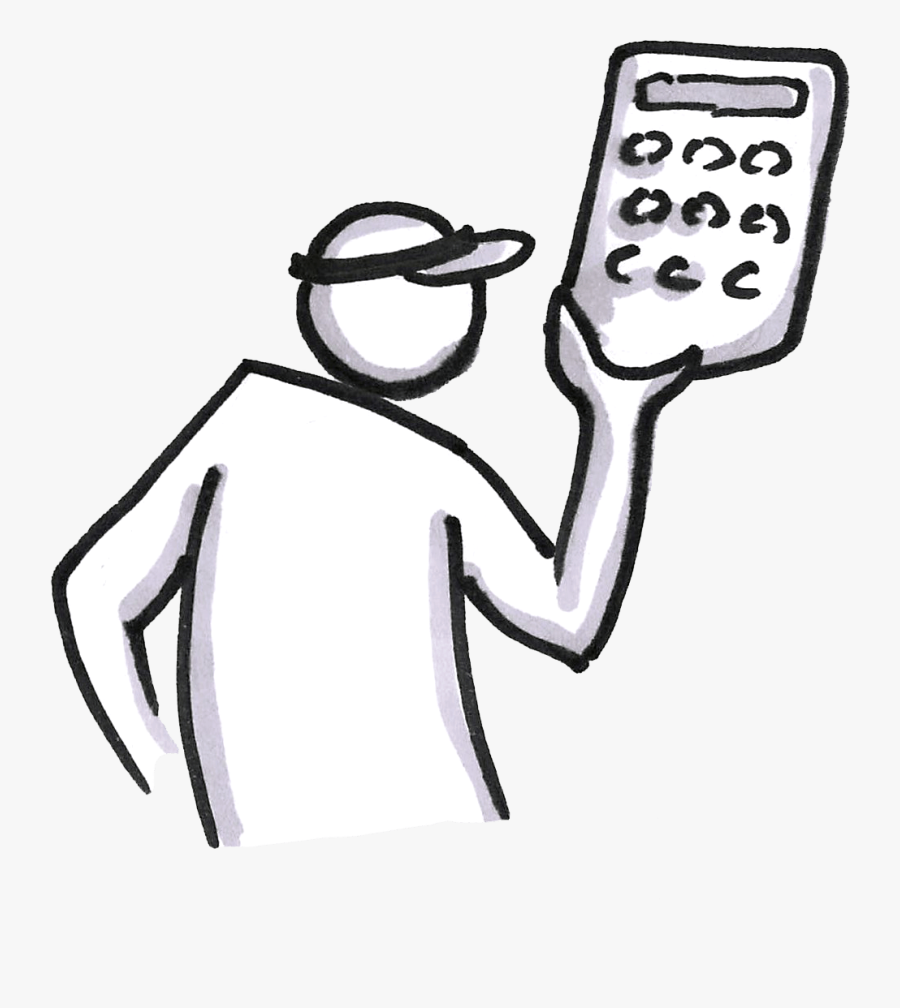 An Accountant Holding A Calculator - Sketch, Transparent Clipart