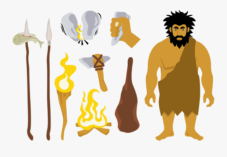 Humans Clipart Stone Age Man - Primitive Clipart, Transparent Clipart