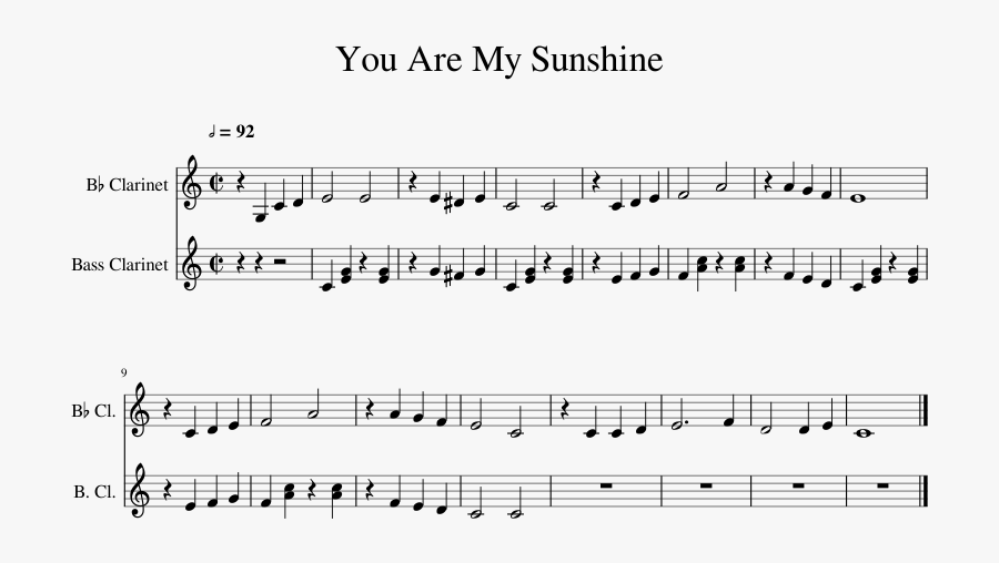 You Are My Sunshine Sheet Music Composed By Composer - You Are My Sunshine Sheet Music Clipart, Transparent Clipart