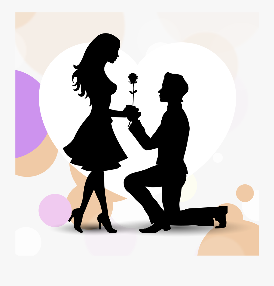 Wedding Cake Marriage Proposal Valentines Day Gift - Couple Propose Clip Art, Transparent Clipart