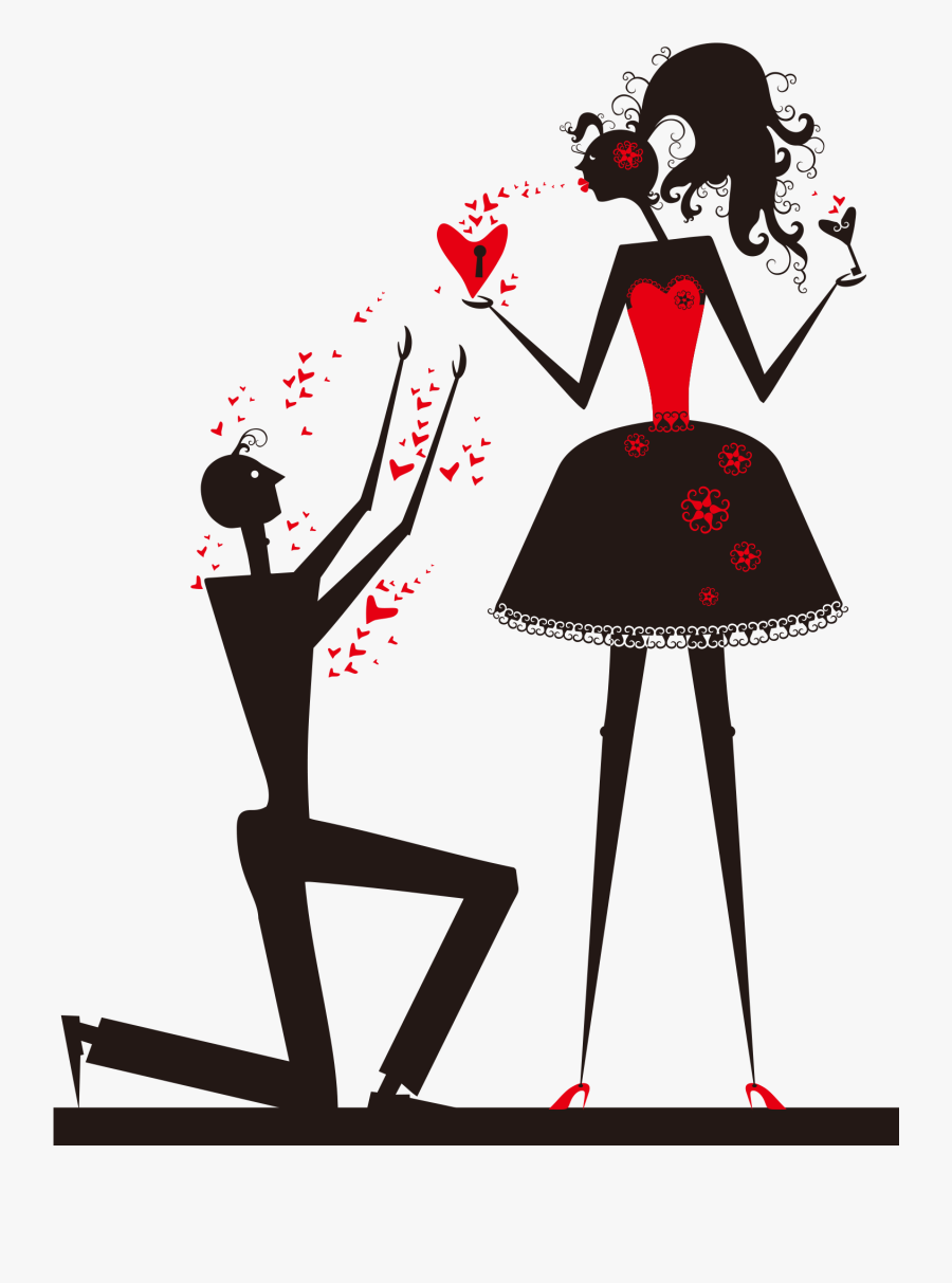 Romance Marriage Proposal Art - Propose Style Cartoon, Transparent Clipart