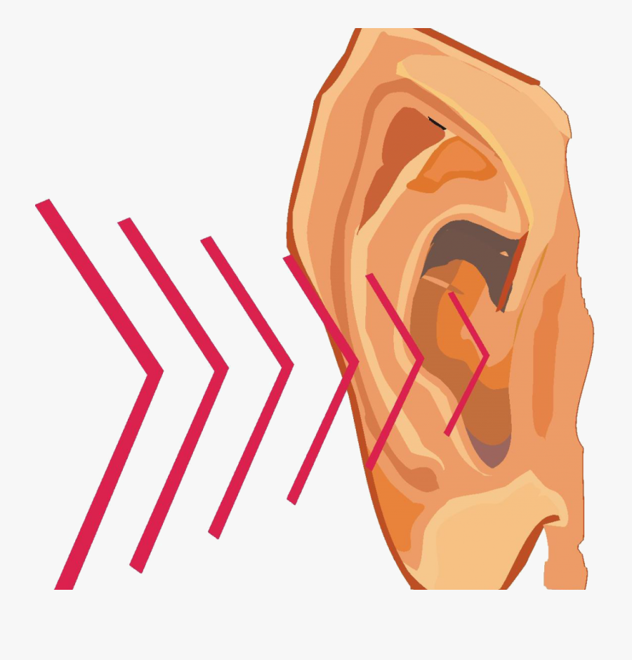 Sound Vibrations Ear - Ear Listening Hear Clipart, Transparent Clipart