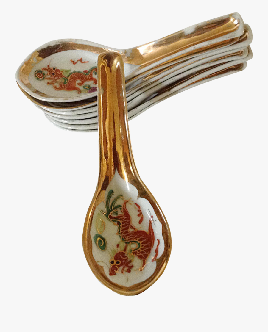 Clip Art Chinese Soup Spoons - Porcelain, Transparent Clipart