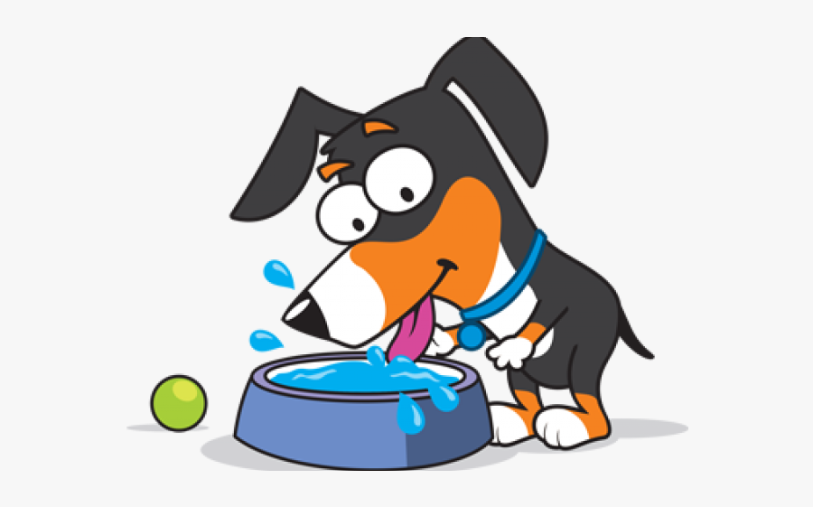 Thirsty Animal Cliparts - Dog Drinking Water Clipart is a free transparent ...