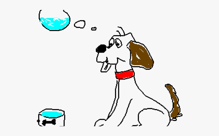 Thirsty Animal Cliparts - Thirsty Dog Clipart, Transparent Clipart