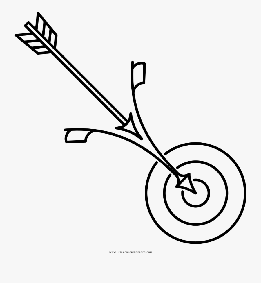 Bullseye Coloring Page - Line Art, Transparent Clipart