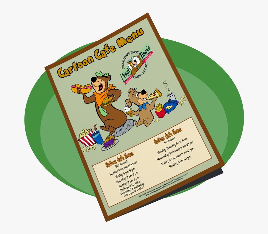 Clip Art Cartoon Menu - Yogi Bear, Transparent Clipart